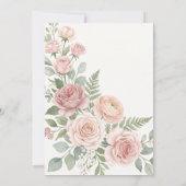 Rosa Hochzeit mit Grünzeug Einladung (Rückseite)