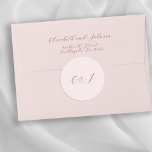 Rosa Hochzeit mit rosa Rosa Runder Aufkleber<br><div class="desc">Trendy romantische Vintage Handschrift Stil Kalligraphie Skript pastellrosa und rot burgundy Hochzeit Umschlag Aufkleber oder bevorzugen Verpacken personalisierte Aufkleber.</div>