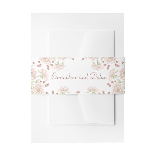 Rosa Hochzeit mit rosafarbenen Rosen Einladungsbanderole (Vorderseite Beispiel)