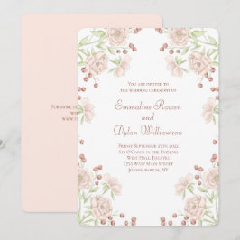 Rosa Hochzeit mit Röte-Pink Einladung
