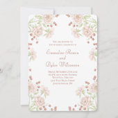 Rosa Hochzeit mit Röte-Pink Einladung (Vorderseite)