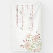 Rosa Hochzeit Modern Rosa errötend Banner (Vertikal)