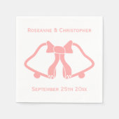 Rosa Hochzeit Napkins Glocken und Band Serviette (Vorderseite)
