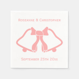 Rosa Hochzeit Napkins Glocken und Band Serviette