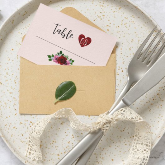 Rosa-Hochzeit Platzkarte