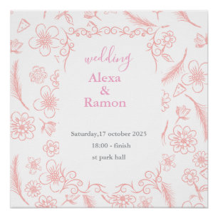 rosa Hochzeit Poster
