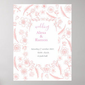 rosa Hochzeit Poster