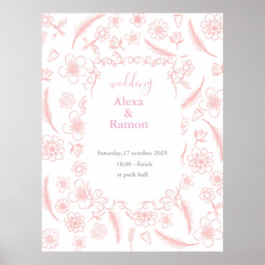 rosa Hochzeit Poster (Vorne)