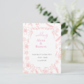 rosa Hochzeit Postkarte (Stehend Vorderseite)