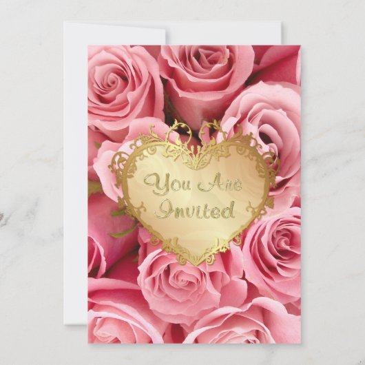 Rosa Hochzeit Probe Dinner Einladung (Rückseite)