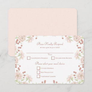 Rosa Hochzeit RSVP Antwort in Rosarot Einladung