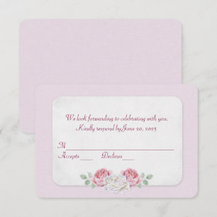 Rosa Hochzeit RSVP Einladung