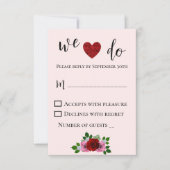 Rosa-Hochzeit RSVP Karte (Vorderseite)