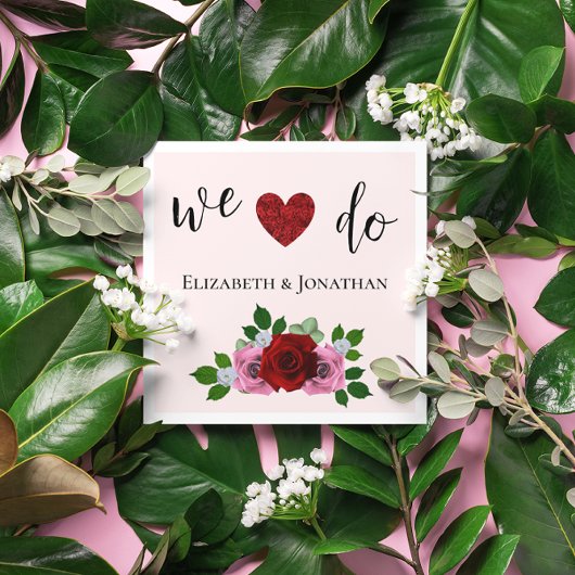 Rosa-Hochzeit Serviette