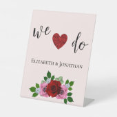 Rosa-Hochzeit Sockelschild (Vorderseite)