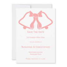 Rosa Hochzeit speichern Sie die Datumskartenglocke