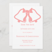 Rosa Hochzeit speichern Sie die Datumskartenglocke Save The Date (Vorne/Hinten)