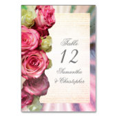 Rosa Hochzeit Tischnummer (Rückseite)