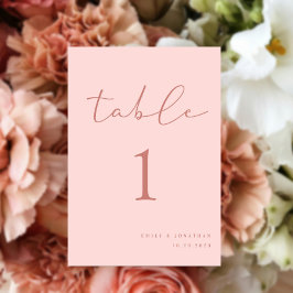 Rosa Hochzeit Tischnummer