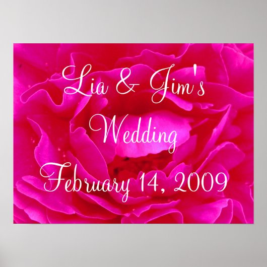 Rosa-Hochzeit Valentine-Poster Poster (Vorne)