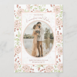 Rosa Hochzeit Vintage 'Save the Date' im Farbton R Einladung
