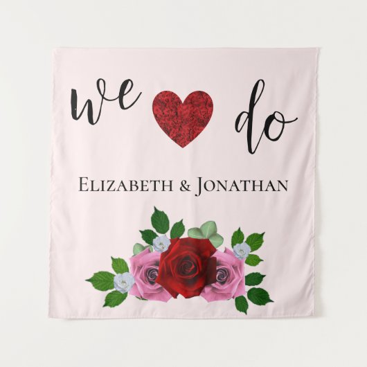 Rosa-Hochzeit Wandteppich (Vorderseite)