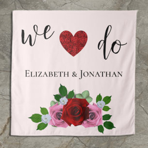 Rosa-Hochzeit Wandteppich