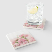 Rosa Hochzeiten Rose Steinuntersetzer (Seitenansicht)