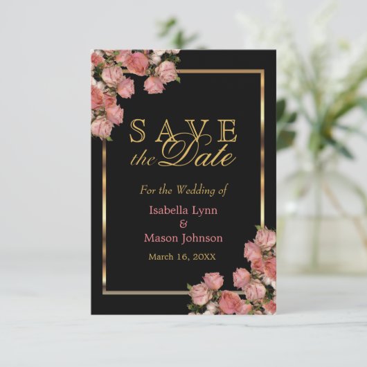 Rosa Hochzeiten - Save the Date (Stehend Vorderseite)