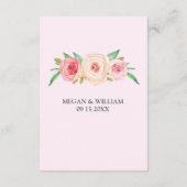 Rosa Hochzeitrichtung einfügen Begleitkarte (Rückseite)