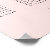 Rosa Hochzeits-Sitzplan | Finde Deinen Platz Poster (Ecke)
