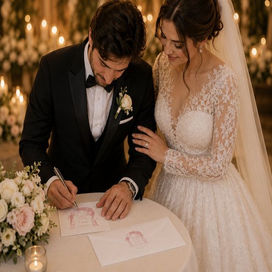 Rosa Hochzeitsaufkleber Runder Aufkleber