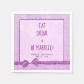 Rosa Hochzeitsbuggrenze mit eingerahmtem Rahmen Serviette (Vorderseite)