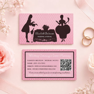 Rosa Hochzeitscatering-Silhouette Visitenkarte