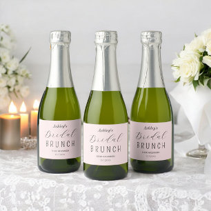 Rosa Hochzeitsdusche-Brunch Schaumweinetikett