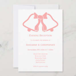 Rosa Hochzeitsempfang Einladung Glocken Band