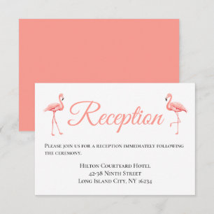 Rosa Hochzeitsempfang Flamingo Tropische Hochzeit Einladung
