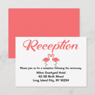 Rosa Hochzeitsempfang Flamingos - Tropischer Somme Einladung