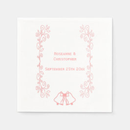 Rosa Hochzeitsempfang Napkin Bells Skulptur Serviette