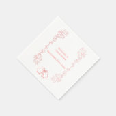 Rosa Hochzeitsempfang Napkin Bells Skulptur Serviette (Ecke)