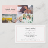 Rosa Hochzeitsfotografie-Collage Visitenkarte (Vorne/Hinten)