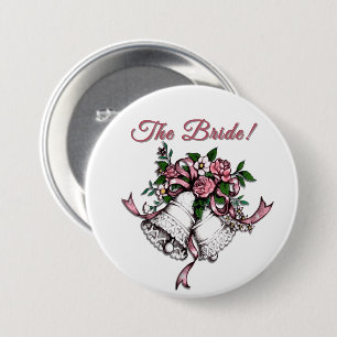 Rosa Hochzeitsglocken Die Braut Button