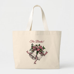 Rosa Hochzeitsglocken Die Braut Jumbo Stoffbeutel
