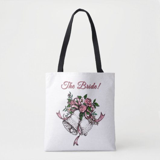 Rosa Hochzeitsglocken Die Braut Tasche (Vorderseite)