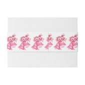 Rosa Hochzeitsglocken Einladungsbanderole (Rückseitenbeispiel)