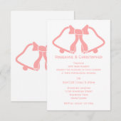 Rosa Hochzeitsglocken und -brunnen Einladung (Vorne/Hinten)