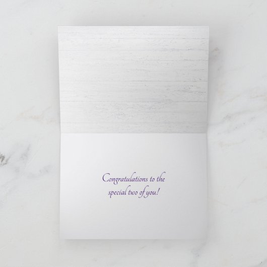 Rosa Hochzeitsherzen mit Namen Dankeskarte (Innenseite)