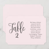 Rosa Hochzeitskarte. Moderne Blütenlandschaft Einladung (Vorne/Hinten)