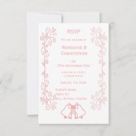 Rosa Hochzeitskassette RSVP-Kartenblöcke RSVP Karte