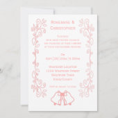 Rosa Hochzeitsklopfen Einladung (Vorderseite)